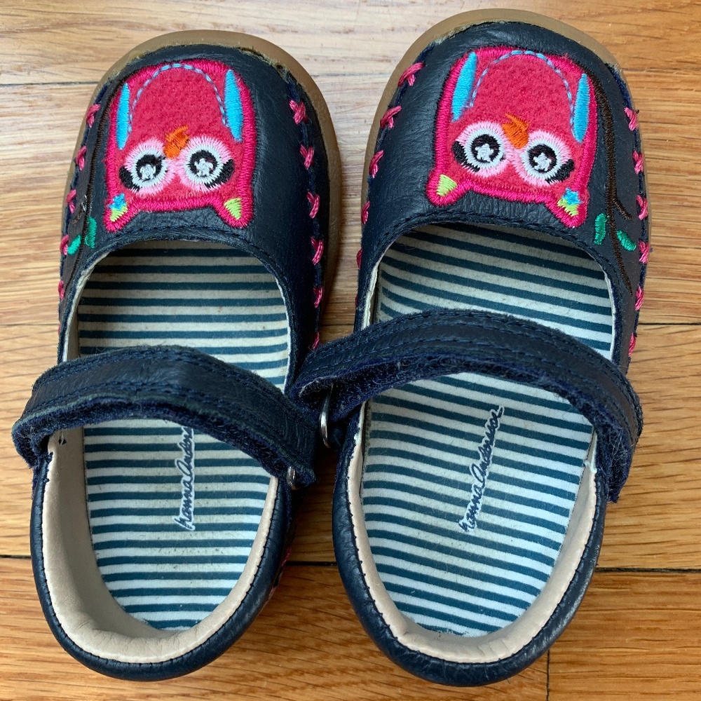 Hanna Andersson Annika Owl Mary Jane Shoes